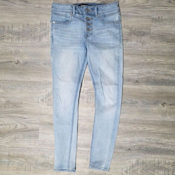 Express Light Washed Mid-Rise Ankle Legging Jeans Size 2 - Picture 1 of 8
